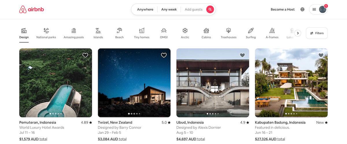 Airbnbホームページ